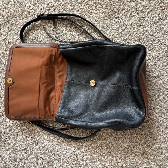 Fossil Black and Brown Leather Backpack - Picture 3 of 9